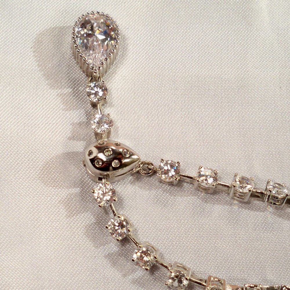 NEW Round Cut Cubic Zirconias Silver DESIGNER Bracelet